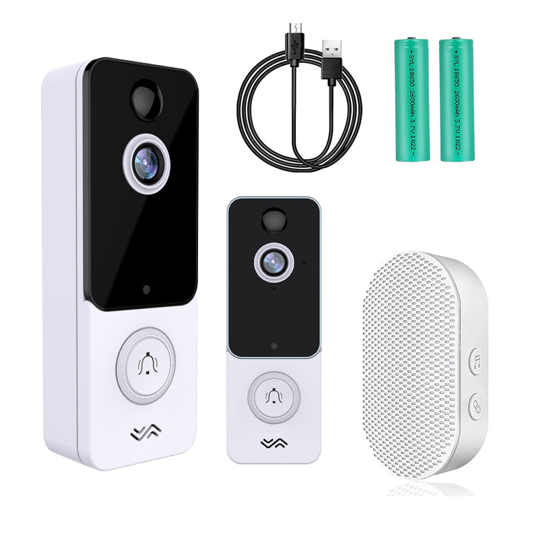 T9 WiFi Wireless Video Doorbell Camera with Wireless Chime Two-Way Audio,  Motion Detection Alerts 1080p HD IR Night Vision Rechargeable Battery,  120°Wide Angle Remote Monitoring