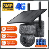 Camouflage 4MP 4G Mini Solar Battery PTZ Camera Outdoor Night Vision Cloud Storage