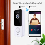 T9 WiFi Wireless Video Doorbell Camera with Wireless Chime Two-Way Audio, Motion Detection Alerts 1080p HD IR Night Vision Rechargeable Battery, 120°Wide Angle Remote Monitoring