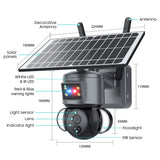 4G Solar Panel With Battery-powered 3MP Sound and Light Alarm Color Night Vision Outdoor Security PTZ Camera