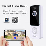 T9 WiFi Wireless Video Doorbell Camera with Wireless Chime Two-Way Audio, Motion Detection Alerts 1080p HD IR Night Vision Rechargeable Battery, 120°Wide Angle Remote Monitoring