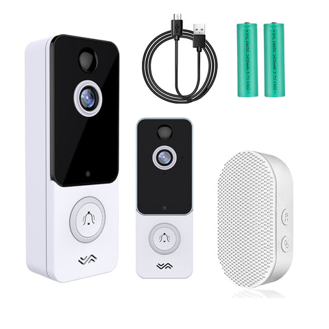 T9 WiFi Wireless Video Doorbell Camera with Wireless Chime Two-Way Audio, Motion Detection Alerts 1080p HD IR Night Vision Rechargeable Battery, 120°Wide Angle Remote Monitoring