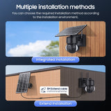 6MP Dual Lens Super HD 4G Celullar Security PTZ Camera With Solar Panel And Flood Light Color Night Version PIR Motion Detection WiFi Battery Cam