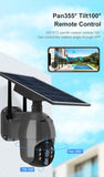 4G PTZ Camera Solar Battery-powered 4MP Color Night Vision Outdoor Security Camera