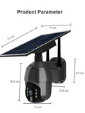 4G PTZ Camera Solar Battery-powered 4MP Color Night Vision Outdoor Security Camera